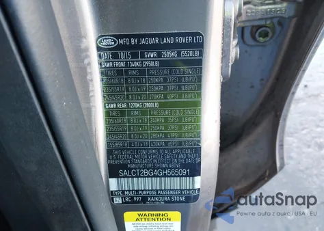 2016 Land Rover Discovery Sport Hse Lux z USA, uszkodzony, nr VIN SALCT2BG4GH565091